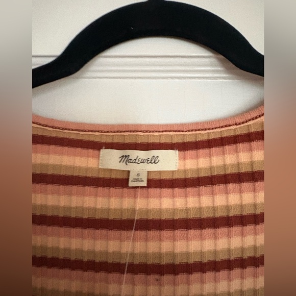 Madewell Rust & Pink Striped Ribbed Button Tank - Picture 3 of 4